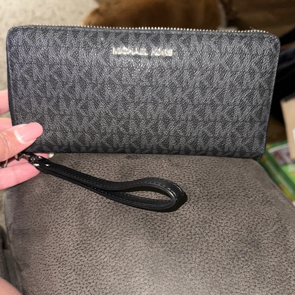 Michael Kors Charcoal Wristlet Clutch